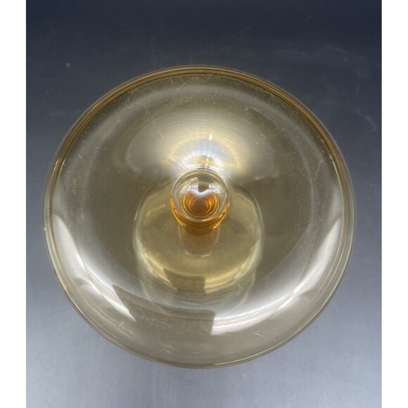 VTG Fostoria Clear & Amber Ribbed Glass Cigarette Holder Ashtray Set Of 2 EUC - Picture 7 of 7